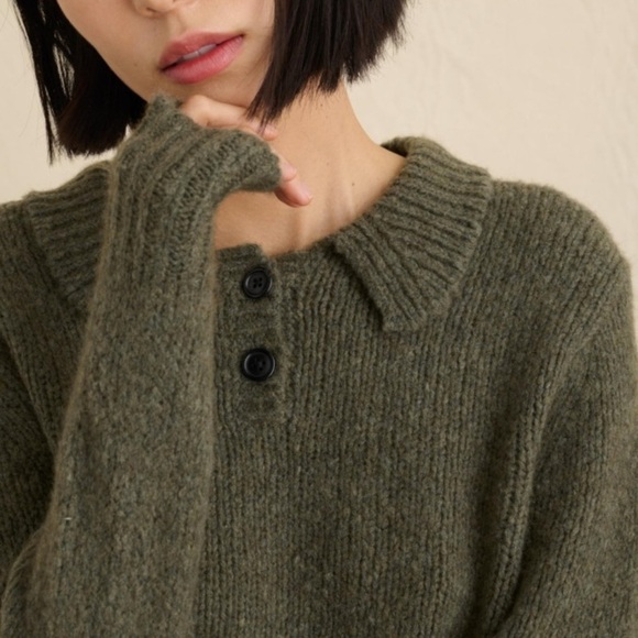 Alex Mill Tan Frank Henley Sweater - Picture 3 of 3